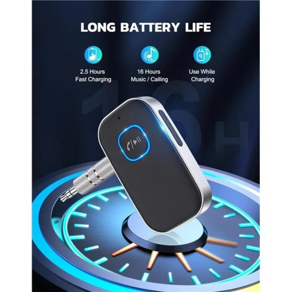 Bluetooth Receiver for Car, Noise Cancelling 3.5mm AUX Bluetooth Car Adapter
